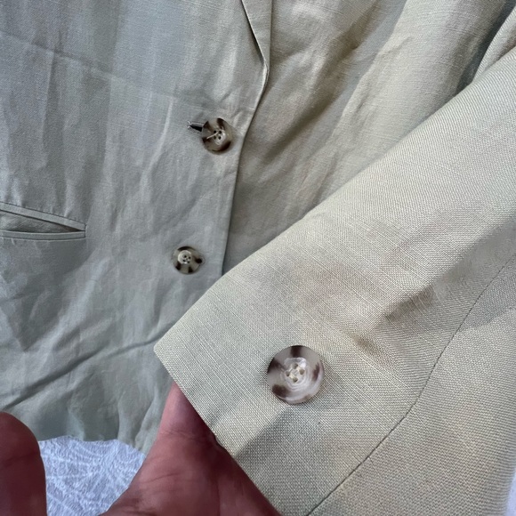 LANDS END LINEN BLEND BLAZER JACKET 10P 10 PETITE M/L SHORT QUALITY 477 - Picture 3 of 16
